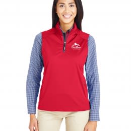 Printed Core 365 Ladies' Quarter Zip Vest - Classic Red